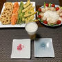 筍の天ぷらなどの夕食