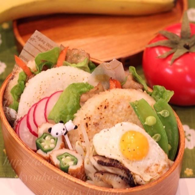 カフェ弁当☆焼肉ライスバーガー弁当