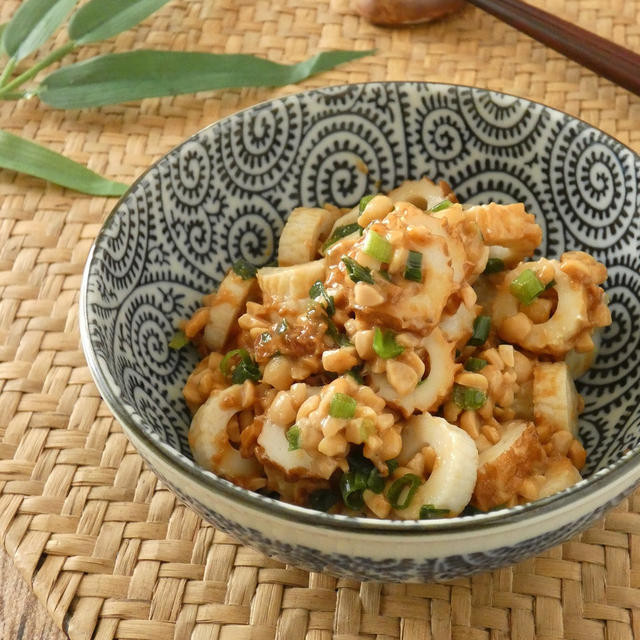 ちくわと納豆の味噌和え