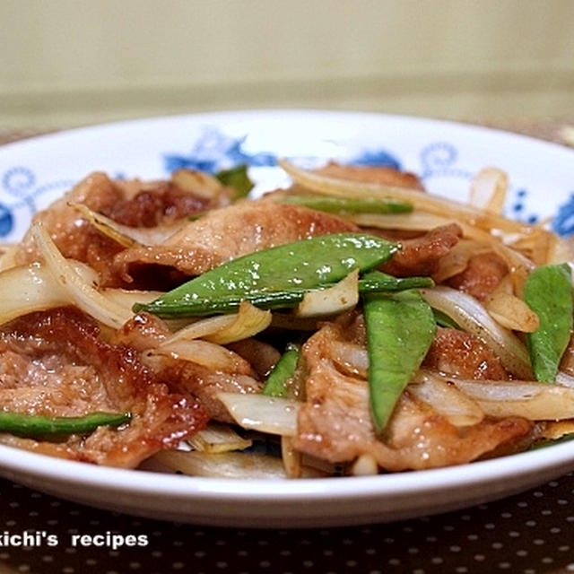 豚肉のピリ辛生姜焼きと「ささみ肉のとろろ梅ポン酢」と「花」