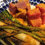 野郎飯流・焼いた葱とスティックセニョール、マグロ赤身の前菜　ボッタルガたっぷりがけ