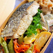 さわらとたけのこごはん弁当　夫のわっぱお弁当