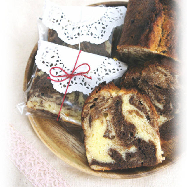 * マーブル模様 ❤ ココアパウンドケーキ♪