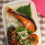 男子中学生弁当 / サワラの握り
