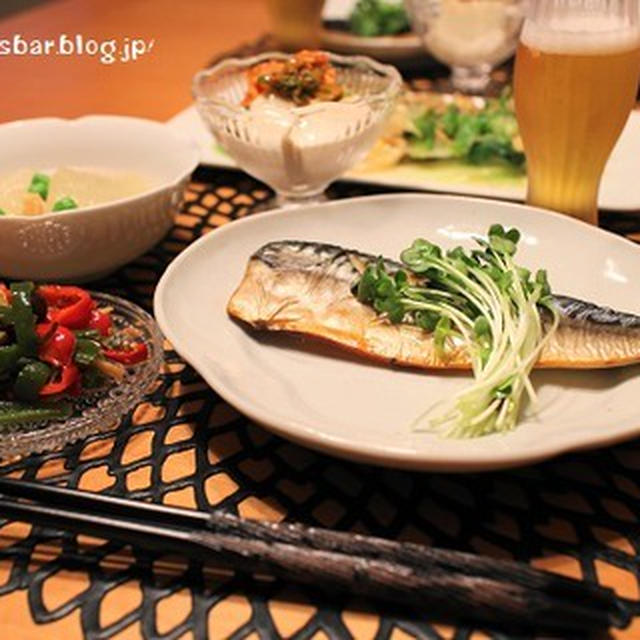 『塩鯖』とストウブで『小さいおかず』の献立。