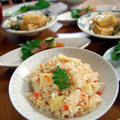 たけのこご飯と高野豆腐の揚げ煮　