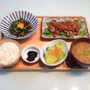 カルビ炒めで晩御飯