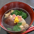 東京人が作る博多風？お雑煮。干ししいたけのおだしとかつお菜でいつもとちょっと違うお雑煮。