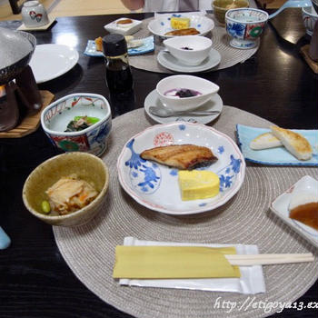 朝食　湯上温泉３日目