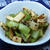 セロリと五香豆腐の酢の物と螺貝の野菜煮
