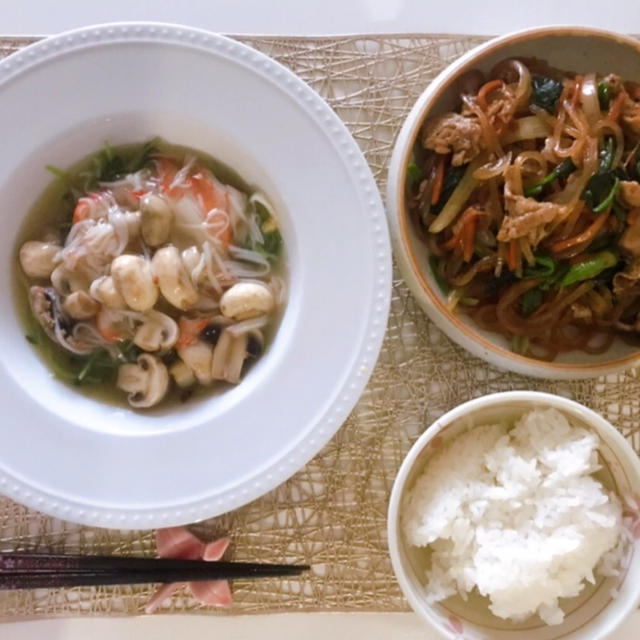 中華と韓国料理の晩ご飯  2月12日