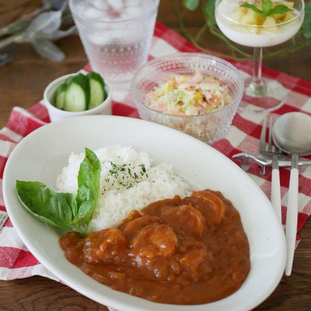 ルーで簡単！少しエスニックな海老カレー