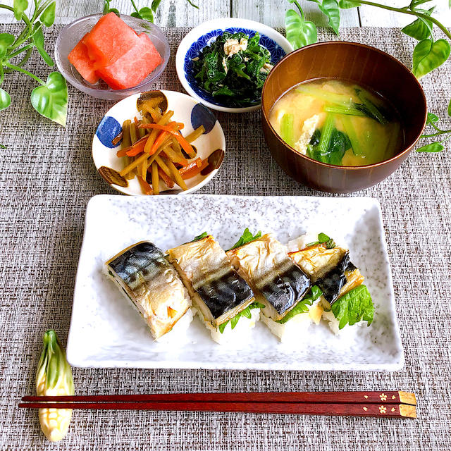 【簡単レシピ】焼き鯖の棒寿司でおうちごはん♪