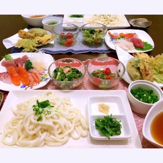 お野菜たっぷり、ざるうどん定食。
