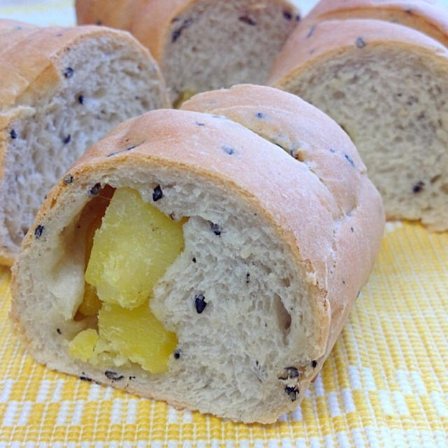 フランスパン粉でさつまいもごろごろパン