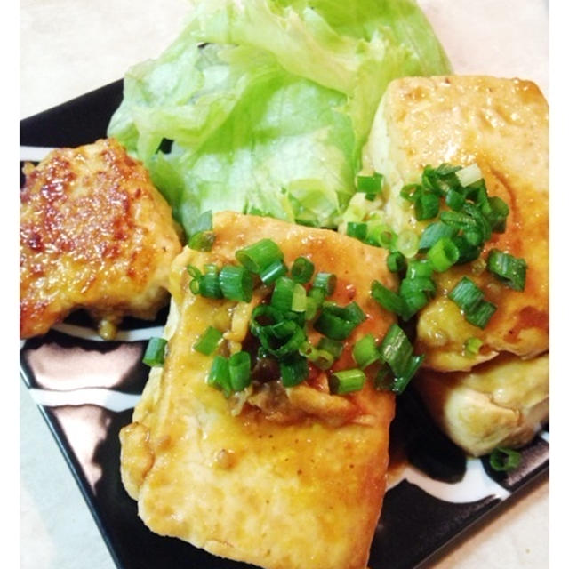 お豆腐ではさみ焼き♫
