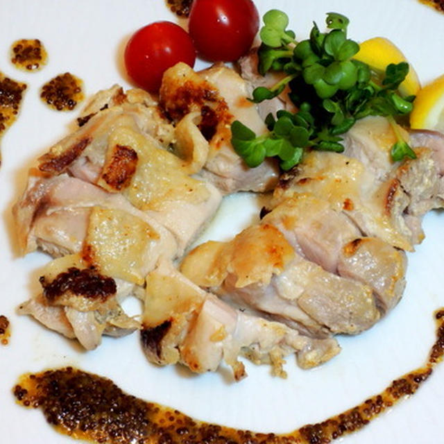 健診が終わったので、ガッツリ夕食！　レモ塩ンとヨーグルト漬け鶏もも肉のソテー♡　