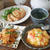 天津飯と揚げ餃子の簡単ランチ