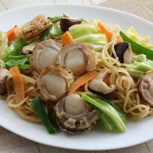 ベビーホタテの海鮮焼きそば