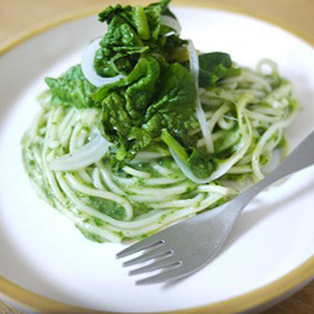 #456：ほうれん草きび麺パスタ