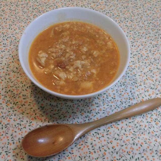 雨が降りました　　おぼろ豆腐のチゲ