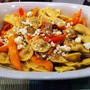 ワシントン州の白ワインとフランス産の赤ワインで夕ご飯 ～ チーズラビオリとパプリカの塩レモン焼き