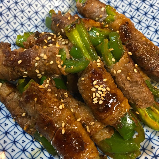 ご飯が進む！香ばしにんにく醤油 肉巻きピーマン♪