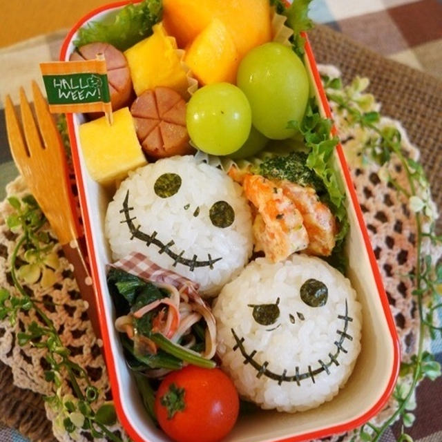 ハロウィン弁第7弾☆ジャックスケリントン。と、お友達のハンドメイド♪
