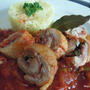 鶏のバスク風煮込み　Poulet basquaise au jambon de Bayonne