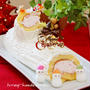 クリスマスケーキ2014＊いちごクリームの白いブッシュドノエル