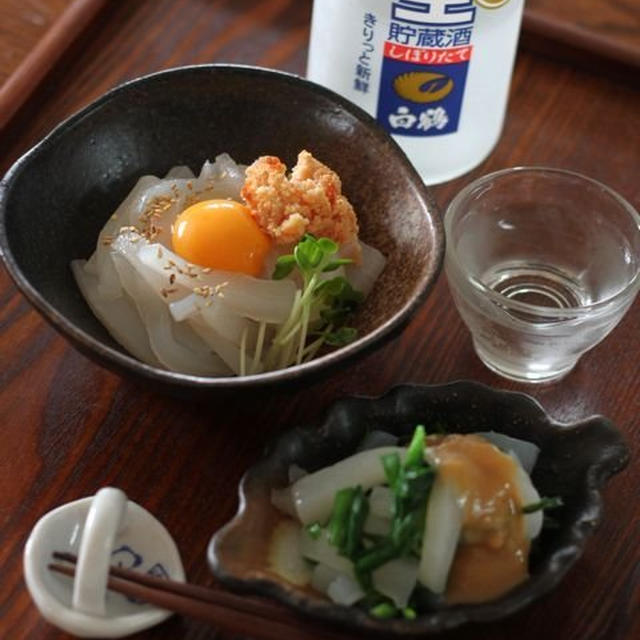 生貯蔵酒と楽しむ　イカのおつまみ2種♪