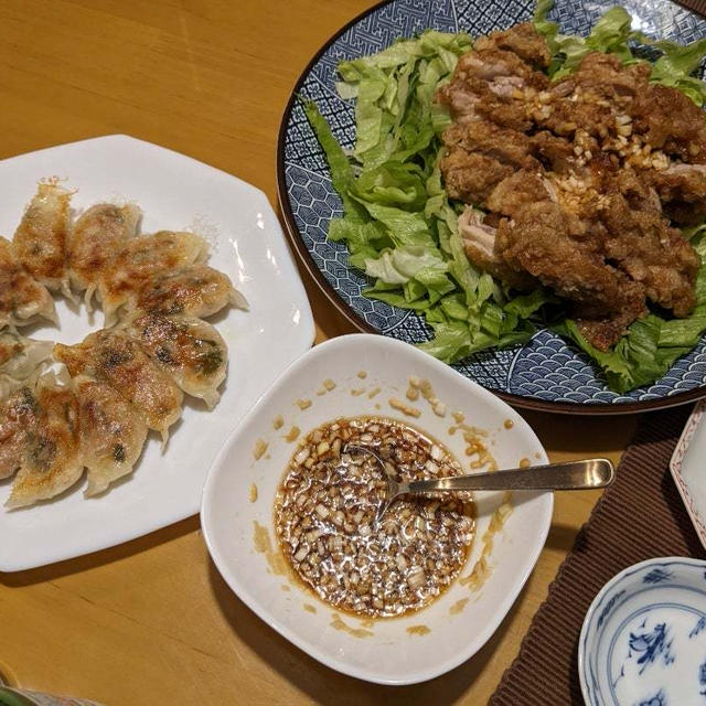 おうちごはん　〜油淋鶏　＆　新作　ツナ餃子〜