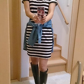 オールUNIQLOで雨の日コーデ