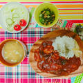 ︎茄子とチキンのトマトカレー。 #簡単すぎる というか#適当に作ってなかなか美味かった の...