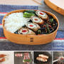「梅ちくわの肉巻き」「ひじきと野菜の焼き肉だれ炒め」2品弁当