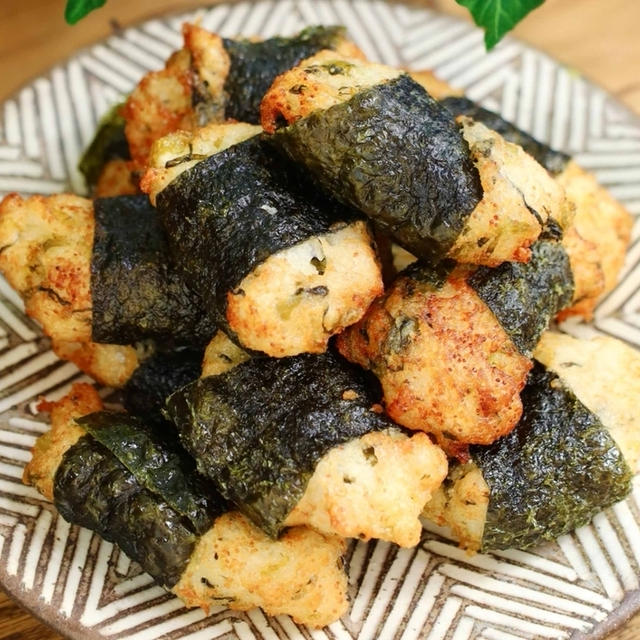 ふわ…とろっ！カリッ！【明太高菜の山芋磯辺揚げ】