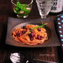 「和風イカスミのパスタ」