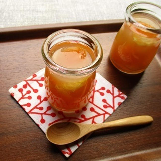 キレイノワのコンブチャ『Qutt-Tea(キュッティ)』を使ってほんのり甘くて爽やかな柑橘のゼリー♪