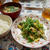 水菜のたまご炒めのお昼ごはん