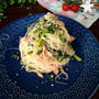 春菊が無限に食べられる☆春菊とシーチキンの明太チーズ春雨パスタ〜明太子の西海〜