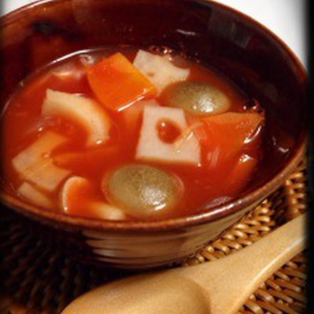 ノンオイルレシピ★冬に食べたい！からだの中からぽっかぽか♪トマトジンジャースープ