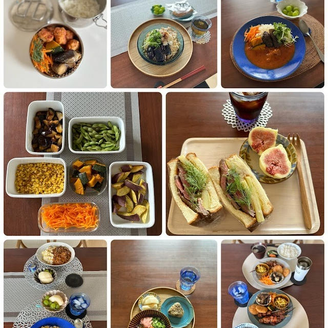 先週1週間の日持ちおかずと、オット用弁当、主婦の一人昼ごはん、夫婦二人の晩ごはん