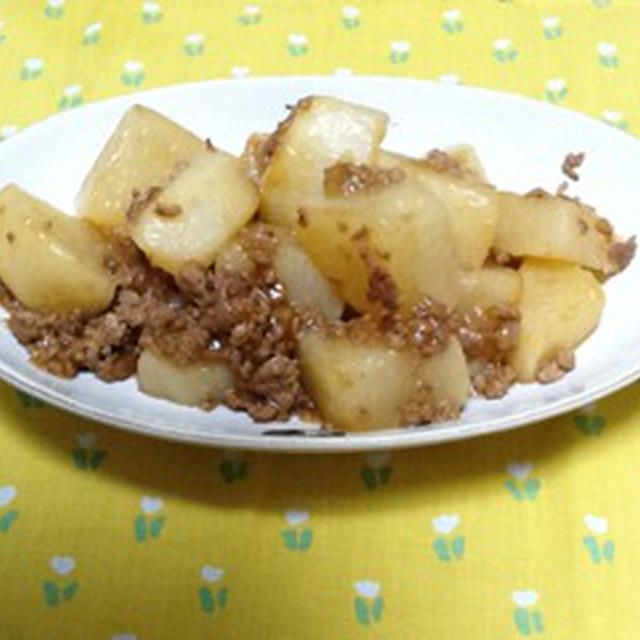 大根と挽肉の炒めもの