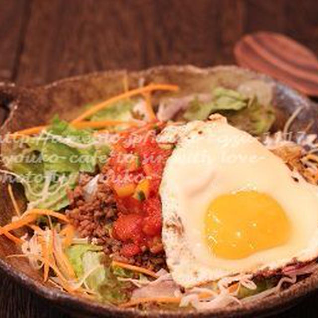 昼カフェ☆肉みそのサルサソースランチ