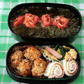 鶏団子の甘酢あんとちくわのハムチーズ巻き弁当