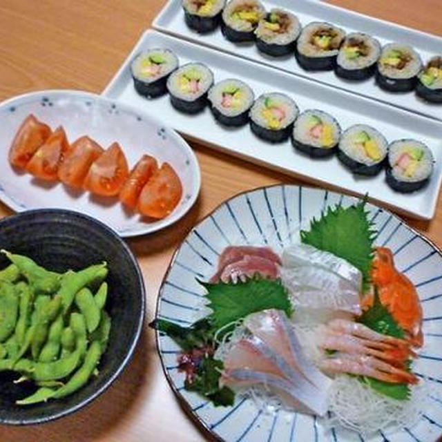 巻き寿司晩ご飯