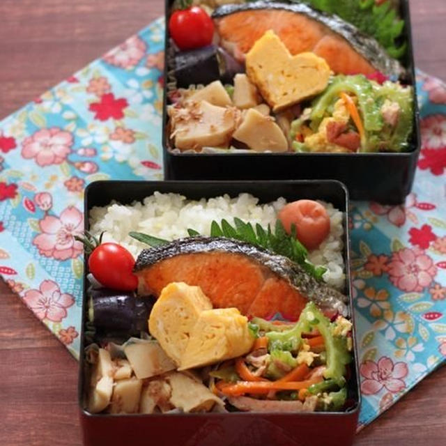 月曜鮭弁 ✿ 母の日餃子♪