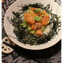 アボカドサーモン丼　と　れんこんと長芋青海苔焼き