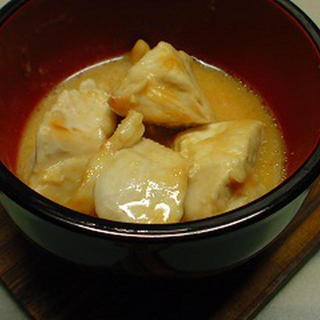 鶏もも肉の辛子味噌蒸し