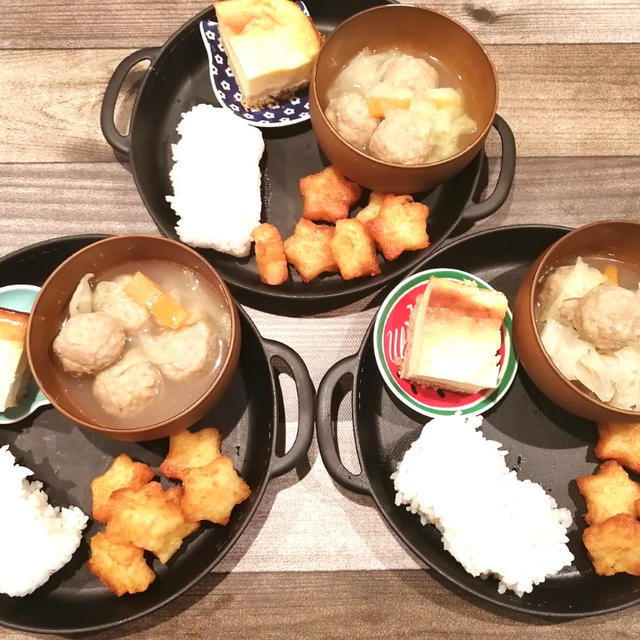 メインのおかず無しでゴメン(　；∀；)質素な晩ごはんでした…